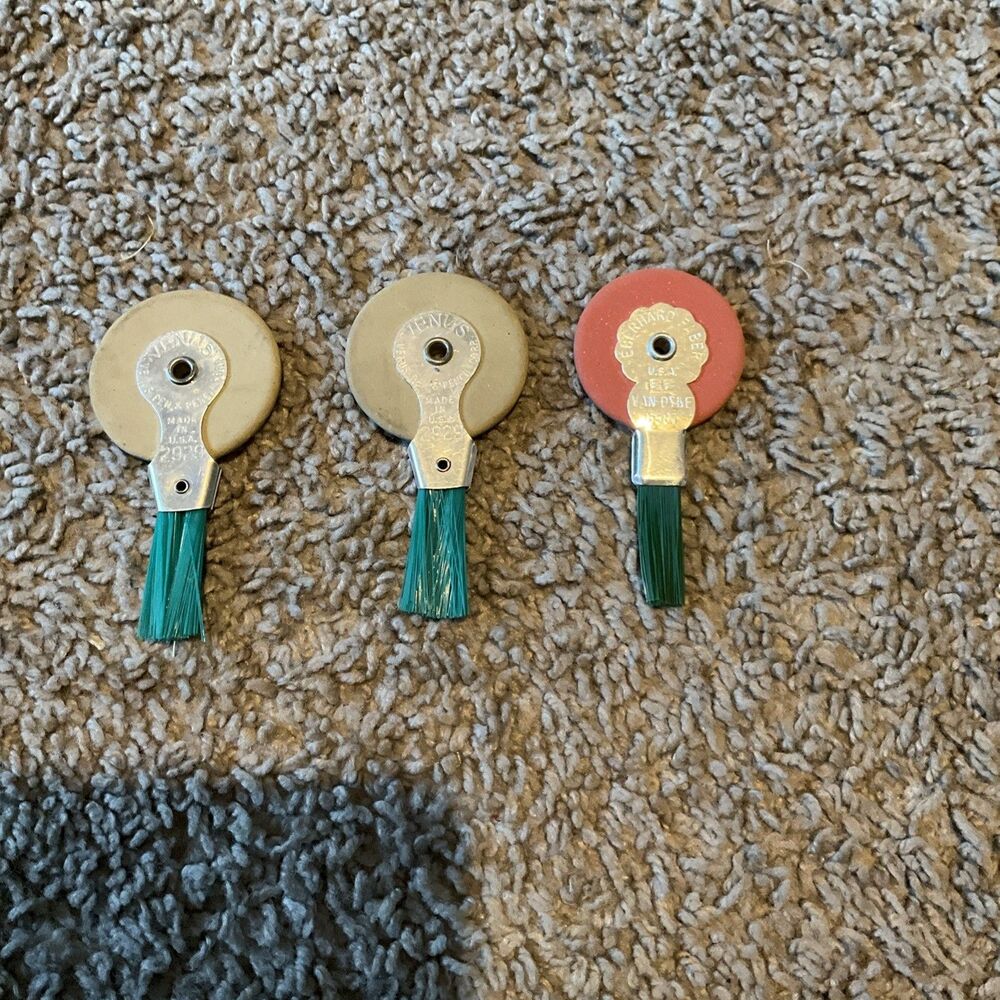 Eberhard Faber Vintage Van Dyke Typewriter Erasers & Brush Set Of 3